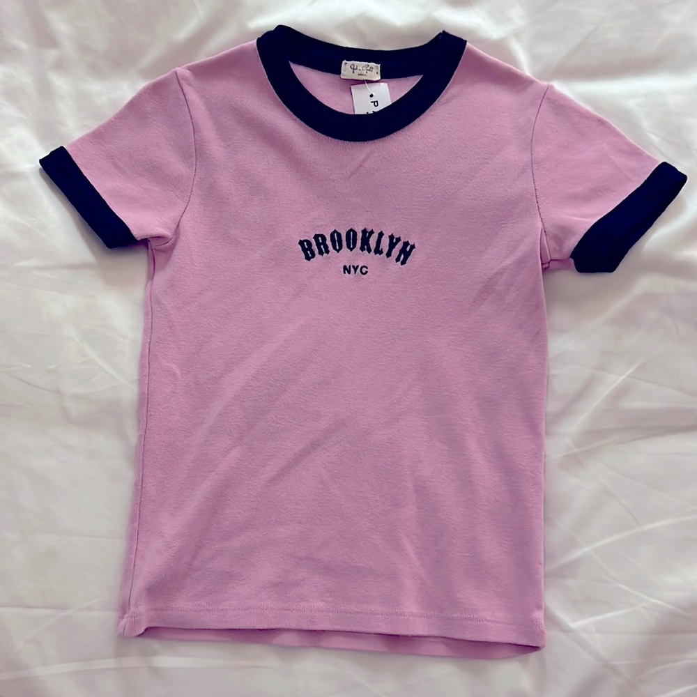 Brandy Melville Pink Baby Tee